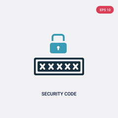 two color security code vector icon from smart home concept. isolated blue security code vector sign symbol can be use for web, mobile and logo. eps 10