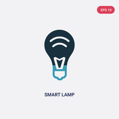 two color smart lamp vector icon from smart home concept. isolated blue smart lamp vector sign symbol can be use for web, mobile and logo. eps 10