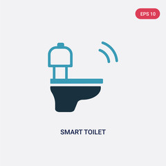two color smart toilet vector icon from smart home concept. isolated blue smart toilet vector sign symbol can be use for web, mobile and logo. eps 10