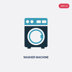 two color washer machine vector icon from smart home concept. isolated blue washer machine vector sign symbol can be use for web, mobile and logo. eps 10