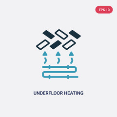 two color underfloor heating vector icon from smart home concept. isolated blue underfloor heating vector sign symbol can be use for web, mobile and logo. eps 10
