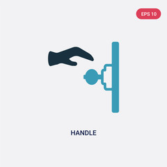 two color handle vector icon from smart house concept. isolated blue handle vector sign symbol can be use for web, mobile and logo. eps 10