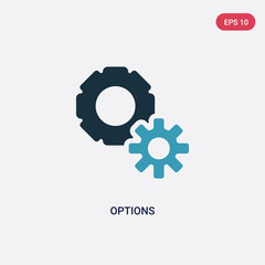 two color options vector icon from social media marketing concept. isolated blue options vector sign symbol can be use for web, mobile and logo. eps 10