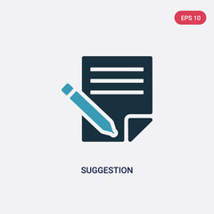 two color suggestion vector icon from social media concept. isolated blue suggestion vector sign symbol can be use for web, mobile and logo. eps 10