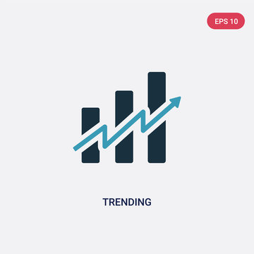 two color trending vector icon from social media marketing concept. isolated blue trending vector sign symbol can be use for web, mobile and logo. eps 10
