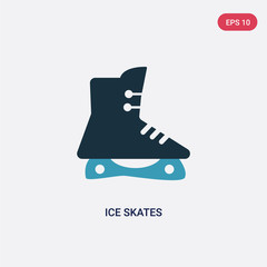 two color ice skates vector icon from sports concept. isolated blue ice skates vector sign symbol can be use for web, mobile and logo. eps 10