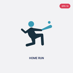 two color home run vector icon from sports concept. isolated blue home run vector sign symbol can be use for web, mobile and logo. eps 10