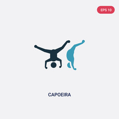 two color capoeira vector icon from sports concept. isolated blue capoeira vector sign symbol can be use for web, mobile and logo. eps 10