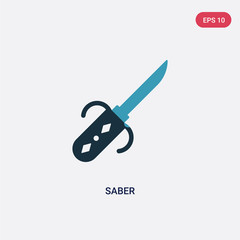 two color saber vector icon from sports concept. isolated blue saber vector sign symbol can be use for web, mobile and logo. eps 10