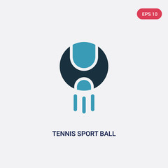 two color tennis sport ball vector icon from sports concept. isolated blue tennis sport ball vector sign symbol can be use for web, mobile and logo. eps 10