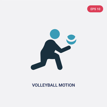 two color volleyball motion vector icon from sports concept. isolated blue volleyball motion vector sign symbol can be use for web, mobile and logo. eps 10