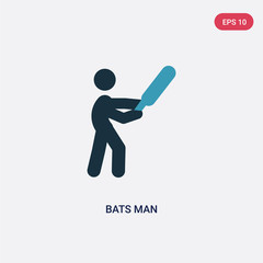 two color bats man vector icon from sports concept. isolated blue bats man vector sign symbol can be use for web, mobile and logo. eps 10