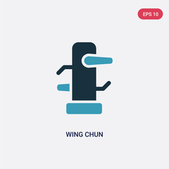 two color wing chun vector icon from sports and competition concept. isolated blue wing chun vector sign symbol can be use for web, mobile and logo. eps 10