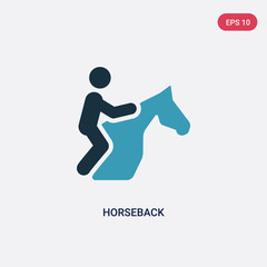 two color horseback vector icon from sports and competition concept. isolated blue horseback vector sign symbol can be use for web, mobile and logo. eps 10