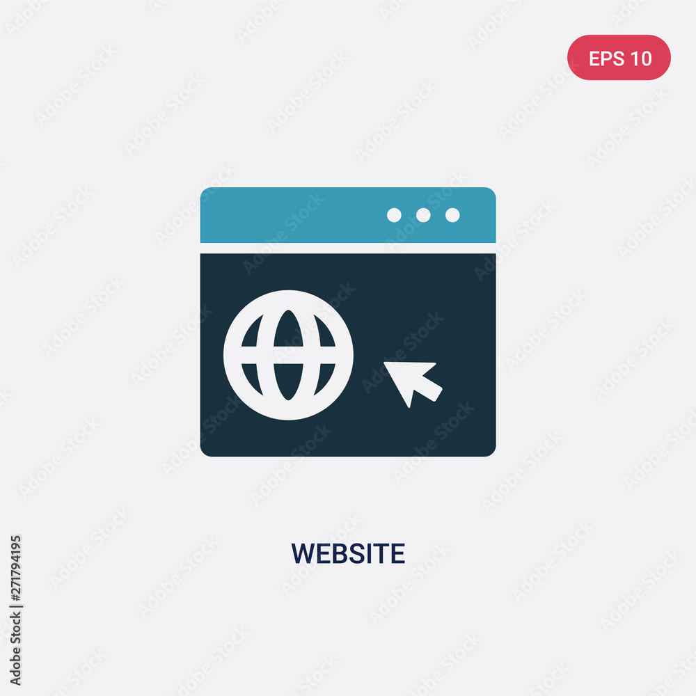 Wall mural two color website vector icon from strategy concept. isolated blue website vector sign symbol can be