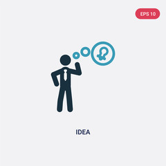 two color idea vector icon from strategy concept. isolated blue idea vector sign symbol can be use for web, mobile and logo. eps 10