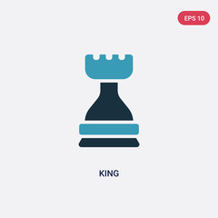 two color king vector icon from strategy concept. isolated blue king vector sign symbol can be use for web, mobile and logo. eps 10
