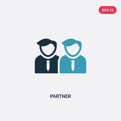 two color partner vector icon from strategy concept. isolated blue partner vector sign symbol can be use for web, mobile and logo. eps 10