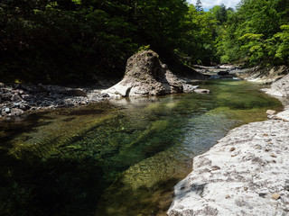 渓流 川 釣り 沢登り