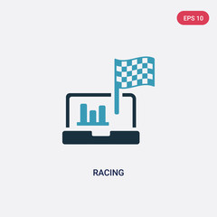 Obraz premium two color racing vector icon from strategy concept. isolated blue racing vector sign symbol can be use for web, mobile and logo. eps 10