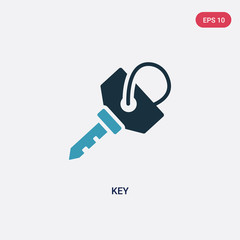 two color key vector icon from strategy concept. isolated blue key vector sign symbol can be use for web, mobile and logo. eps 10