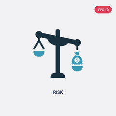 two color risk vector icon from strategy concept. isolated blue risk vector sign symbol can be use for web, mobile and logo. eps 10