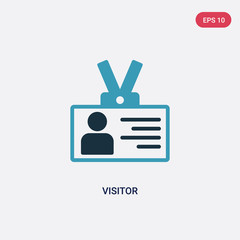 two color visitor vector icon from strategy concept. isolated blue visitor vector sign symbol can be use for web, mobile and logo. eps 10