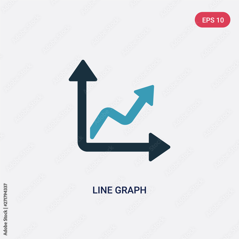 Poster two color line graph vector icon from success concept. isolated blue line graph vector sign symbol c