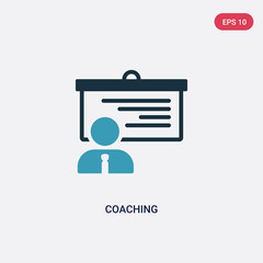 two color coaching vector icon from strategy concept. isolated blue coaching vector sign symbol can be use for web, mobile and logo. eps 10