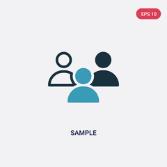Fototapeta na wymiar two color sample vector icon from strategy concept. isolated blue sample vector sign symbol can be use for web, mobile and logo. eps 10