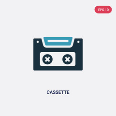 two color cassette vector icon from summer concept. isolated blue cassette vector sign symbol can be use for web, mobile and logo. eps 10