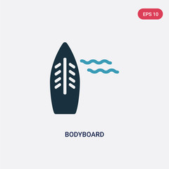 two color bodyboard vector icon from summer concept. isolated blue bodyboard vector sign symbol can be use for web, mobile and logo. eps 10