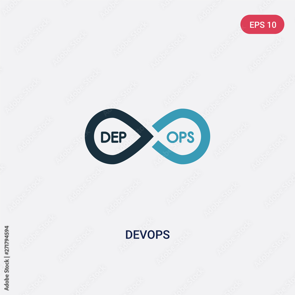 Poster two color devops vector icon from technology concept. isolated blue devops vector sign symbol can be