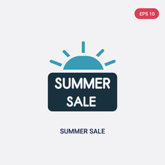 two color summer sale vector icon from summer concept. isolated blue summer sale vector sign symbol can be use for web, mobile and logo. eps 10