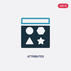 two color attributes vector icon from technology concept. isolated blue attributes vector sign symbol can be use for web, mobile and logo. eps 10
