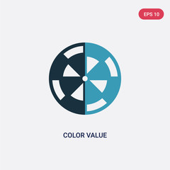 two color color value vector icon from technology concept. isolated blue color value vector sign symbol can be use for web, mobile and logo. eps 10