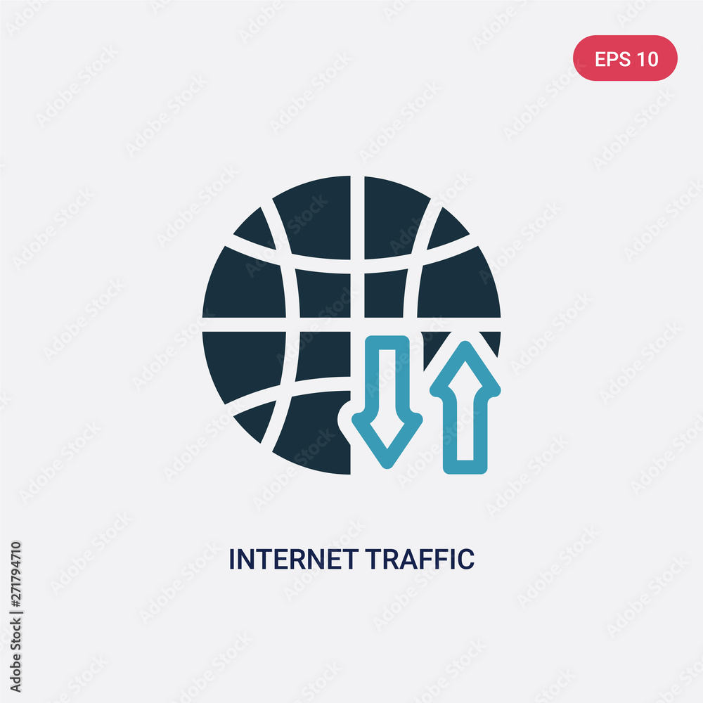 Canvas Prints two color internet traffic vector icon from technology concept. isolated blue internet traffic vecto