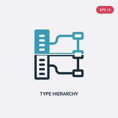 two color type hierarchy vector icon from technology concept. isolated blue type hierarchy vector sign symbol can be use for web, mobile and logo. eps 10