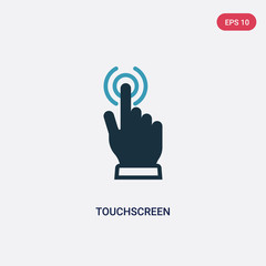 two color touchscreen vector icon from technology concept. isolated blue touchscreen vector sign symbol can be use for web, mobile and logo. eps 10