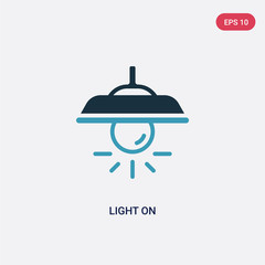 two color light on vector icon from technology concept. isolated blue light on vector sign symbol can be use for web, mobile and logo. eps 10