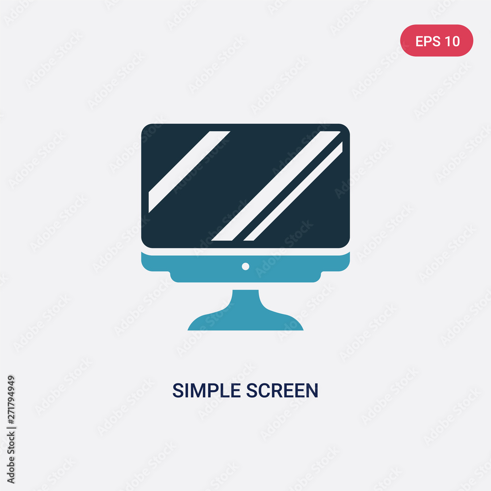 Poster two color simple screen vector icon from technology concept. isolated blue simple screen vector sign