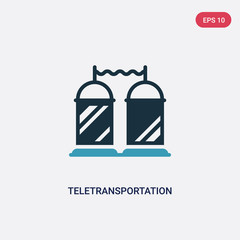 Naklejka premium two color teletransportation vector icon from technology concept. isolated blue teletransportation vector sign symbol can be use for web, mobile and logo. eps 10