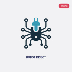 two color robot insect vector icon from technology concept. isolated blue robot insect vector sign symbol can be use for web, mobile and logo. eps 10