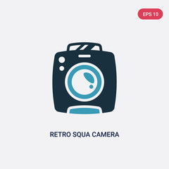 two color retro squa camera vector icon from technology concept. isolated blue retro squa camera vector sign symbol can be use for web, mobile and logo. eps 10