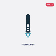 two color digital pen vector icon from technology concept. isolated blue digital pen vector sign symbol can be use for web, mobile and logo. eps 10