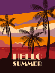 Palm trees and hello summer design