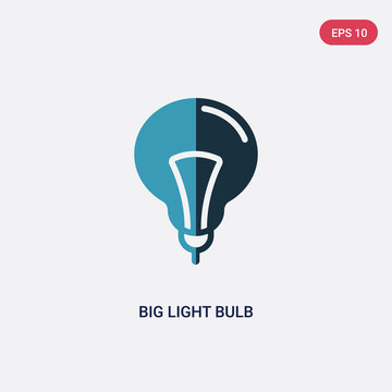 two color big light bulb vector icon from technology concept. isolated blue big light bulb vector sign symbol can be use for web, mobile and logo. eps 10