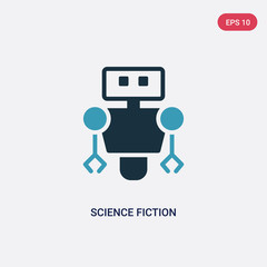 two color science fiction vector icon from technology concept. isolated blue science fiction vector sign symbol can be use for web, mobile and logo. eps 10