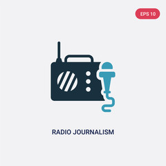 two color radio journalism vector icon from technology concept. isolated blue radio journalism vector sign symbol can be use for web, mobile and logo. eps 10