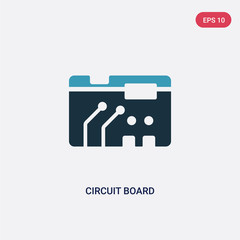 two color circuit board vector icon from technology concept. isolated blue circuit board vector sign symbol can be use for web, mobile and logo. eps 10